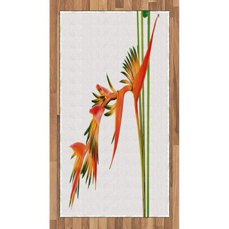 Tapis décoratif floral à haute densité en fibres de polyester, Rectangle 2 pi 7 po x 5 pi