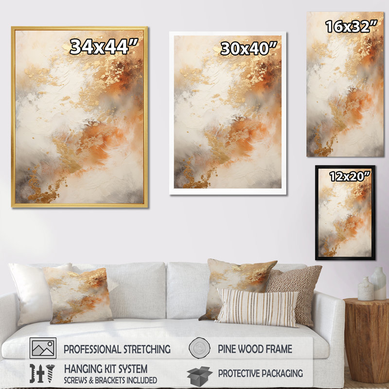 Or et marbre blanc géode I - décoration murale abstraite_106519, Cadre flottant noir, H 44 po x l 34 po x P 1,5 po
