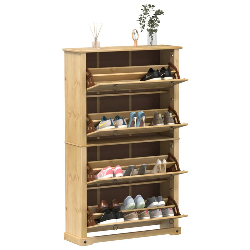 24 Pair Solid Wood Shoe Storage Cabinet