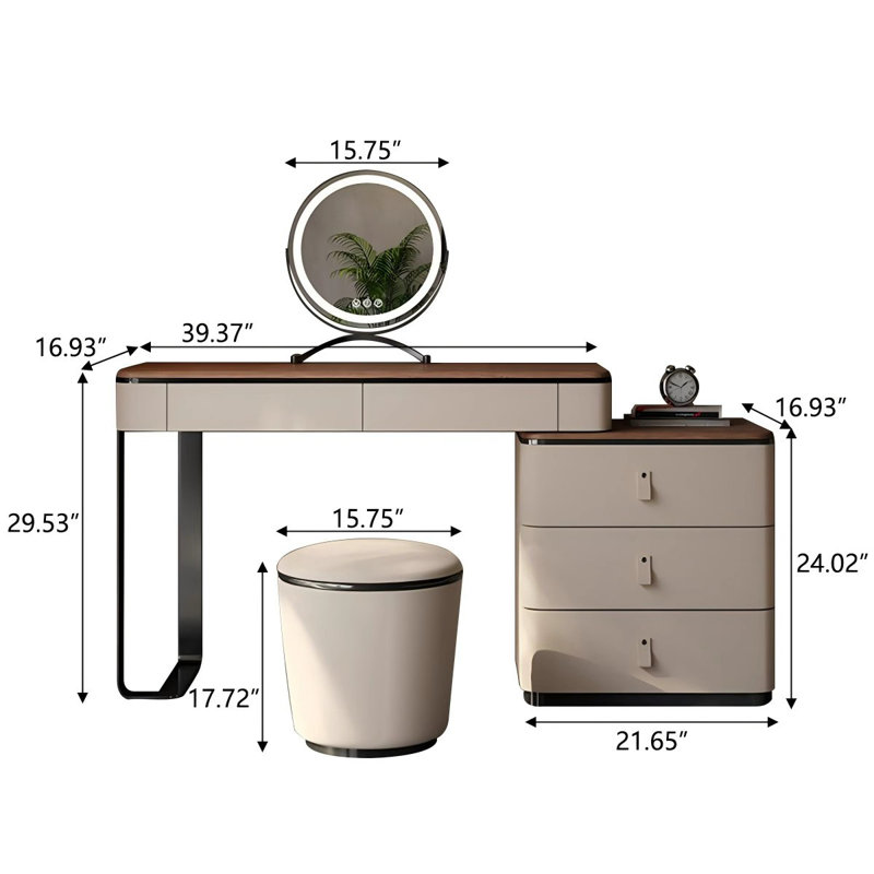 Tabouret de maquillage 39,37 po