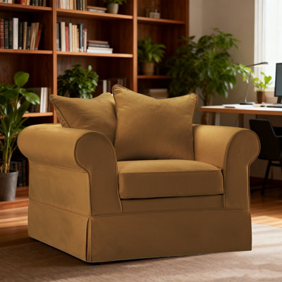 Willis Roll Arm Slipcover Armchair