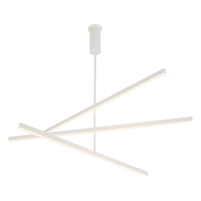 Vega 3 - Light LED Kitchen Island Pendant, White, 16.5" H x 56" W x 56" D