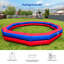 Fosse à balles GaGa 2 couches avec souffleur interne Wellcomer 22FT, terrain portatif léger pour les jeux dans la cour, les écoles et les loisirs en famille - rouge et bleu-124256784-124256779