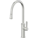 Davoli Pull-Down Kitchen Faucet with Button Sprayer - High Arc Spout