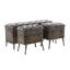 Banc de rangement Currie en métal bronze vieilli avec similicuir capitonné brun foncé