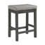 Ensemble de salle à manger 3 pièces à hauteur de comptoir gris avec ports USB intégrés et prises de courant, table en bois et tabourets