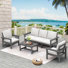 Reata HDPE 4 Piece Sofa Seating Group with Cushions
