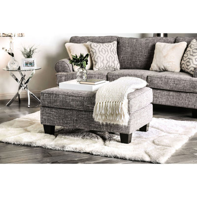 Revêtement transitionnel gris en toile de jute avec siège à coussin carré, pieds fuselés, conception conversationnelle et coussins de dossier ajustés, l 40 po x l 25 po H 19 po tissé avec style