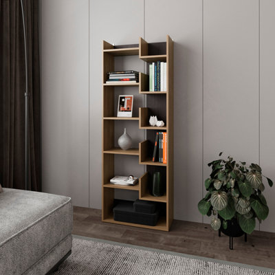 Bibliothèque Magnolia, bureau, Macadamia / noir