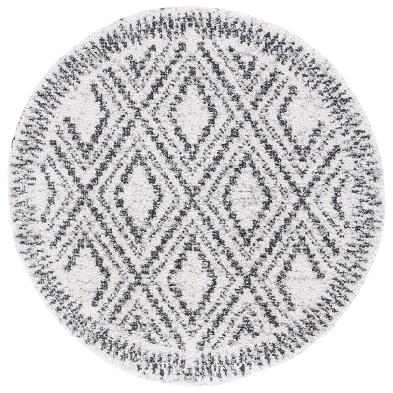 Hasiel Performance Geometric Rug, Round 6'7"