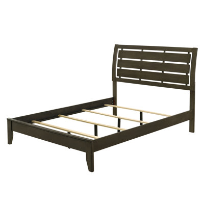 Grand lit moderne gris - Option élégante avec lit à lattes stable, sommier tapissier Curves polyvalent et chic