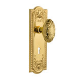 Victorian Interior Mortise Door Knob with Meadows Long Plate
