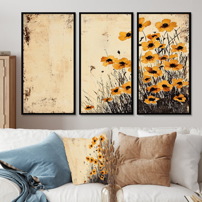 Ensemble de décorations murales bouton d'or - Aquarelle Spring Buttercups