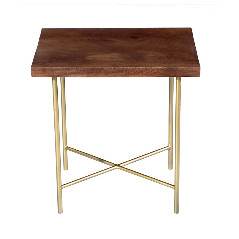 Miser Cross Legs End Table, Walnut