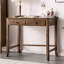 Bureau rectangulaire en bois massif avec tiroirs Walnut-1221356251