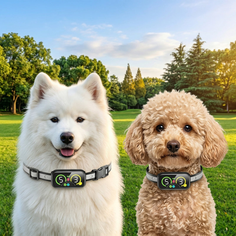 Collier anti-aboiement automatique avec 4 modes et 7 réglages de sensibilité pour aboyer les pleurs, IP67 imperméable, pour les grands et les petits chiens, intérieur / extérieur