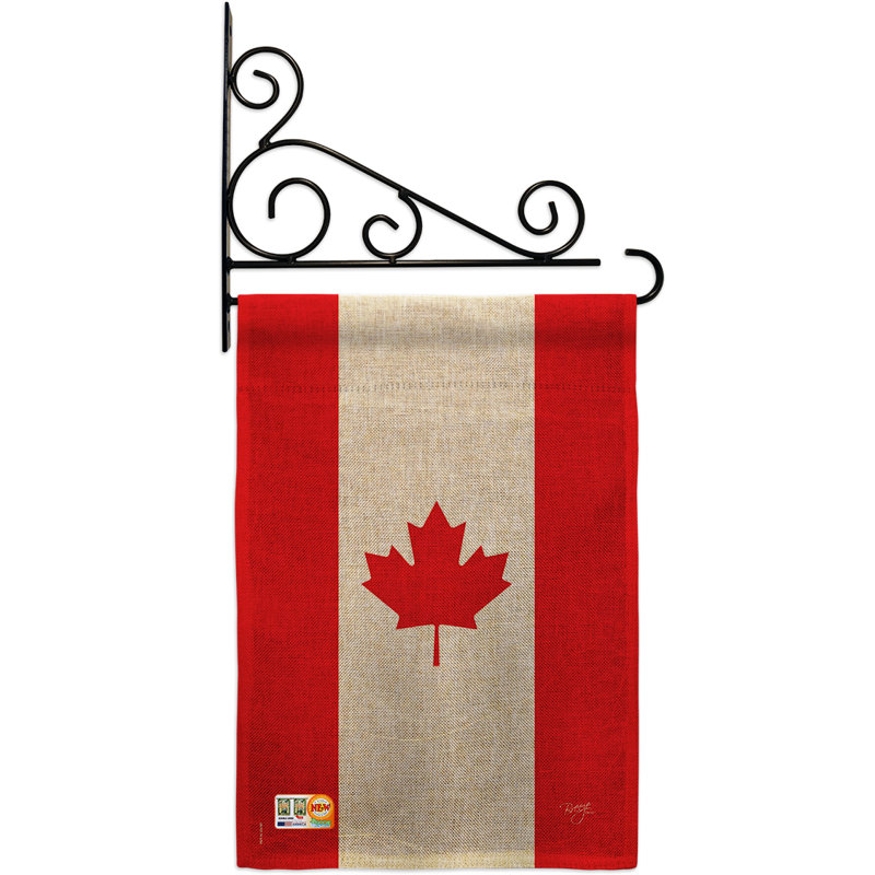 En toile jute à 2 côtés 19 x 13 po canada drapeau de jardin