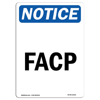 FACP Aluminum Sign 12 x 18