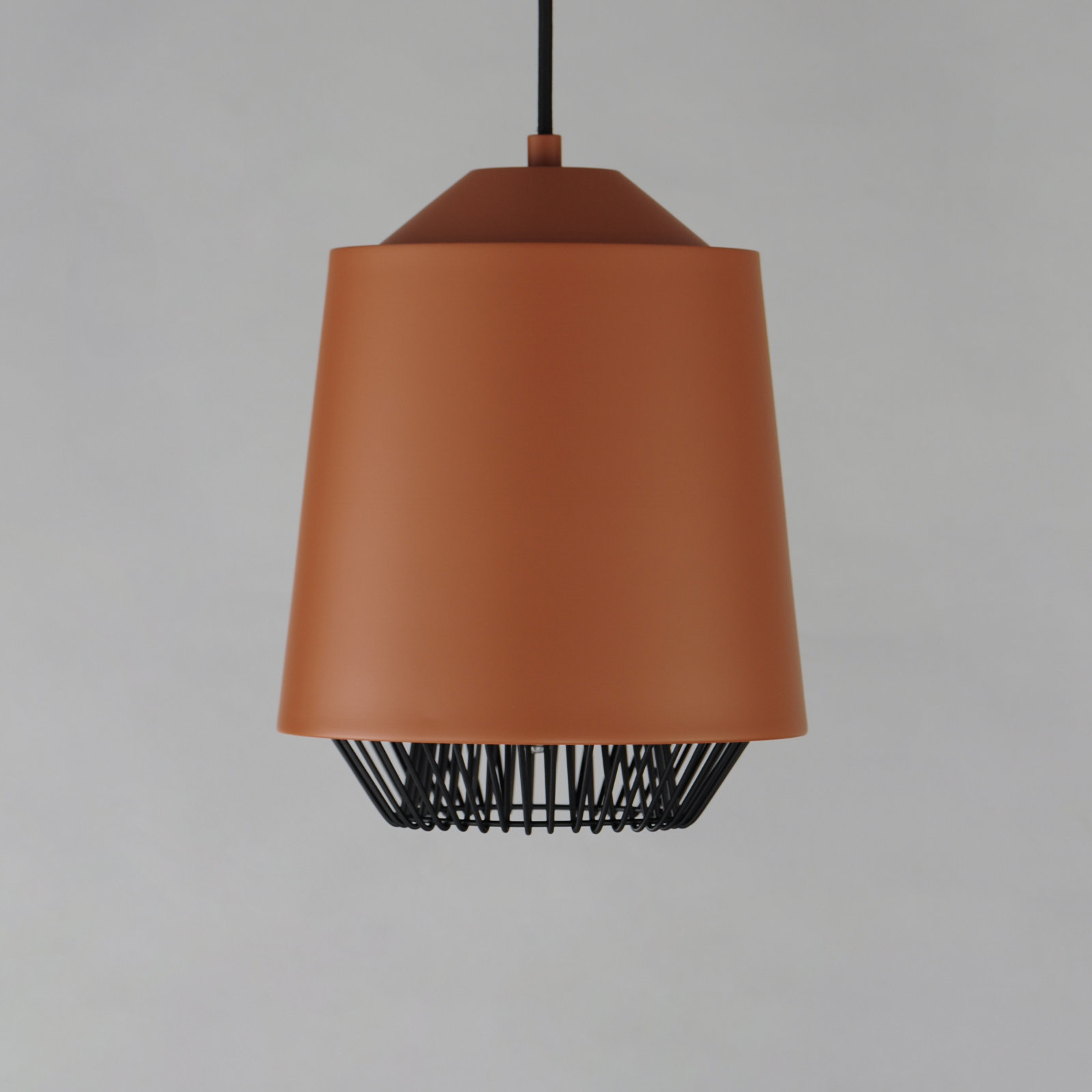 Cici Single Light Pendant, Brick/Black