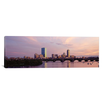 «Back Bay Skyline» avec le pont Longfellow et la rivière Charles à l'avant-plan, Boston, Suffolk County, Massachusetts, États-Unis par Panmamaic Images - reproduction de photo sur toile