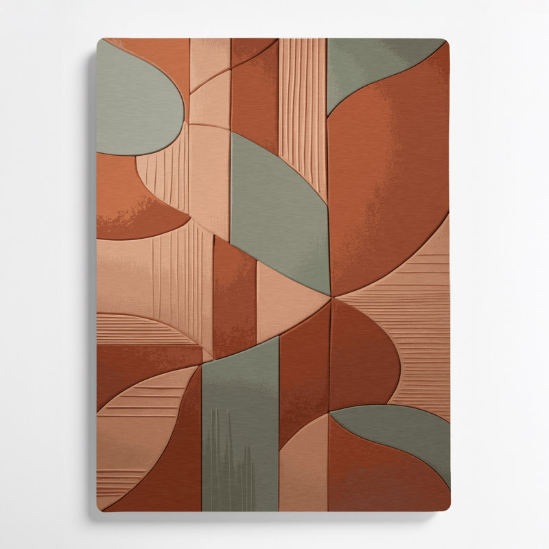 «Abstract Shapes» 81, art mural en métal brun, H 12 po x l 18 po