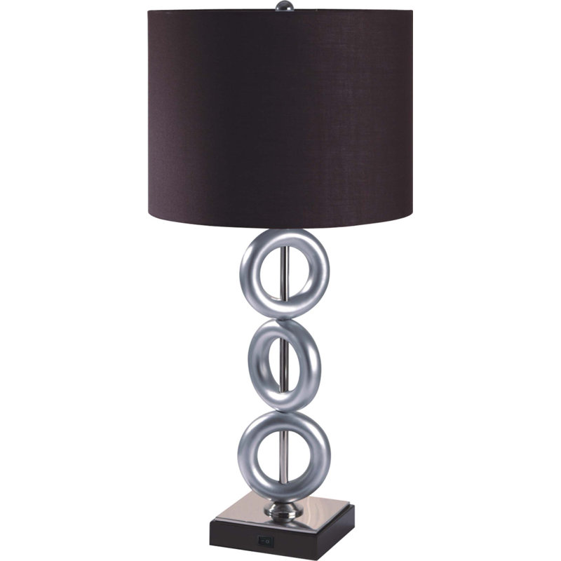 UNE PAIRE DE 3 ANS EN ARGENT 29 "AVEC LAMPE DE SORTIE DE TABLE