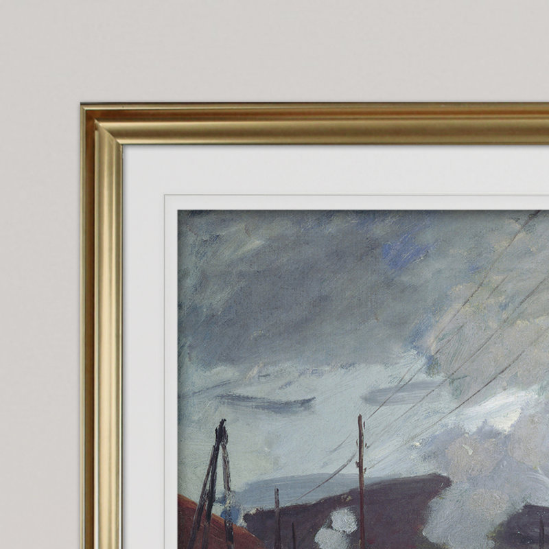 « chemin station » par claude monet print, H 31 po x l 43 po x P 1,5 po, Cadre doré
