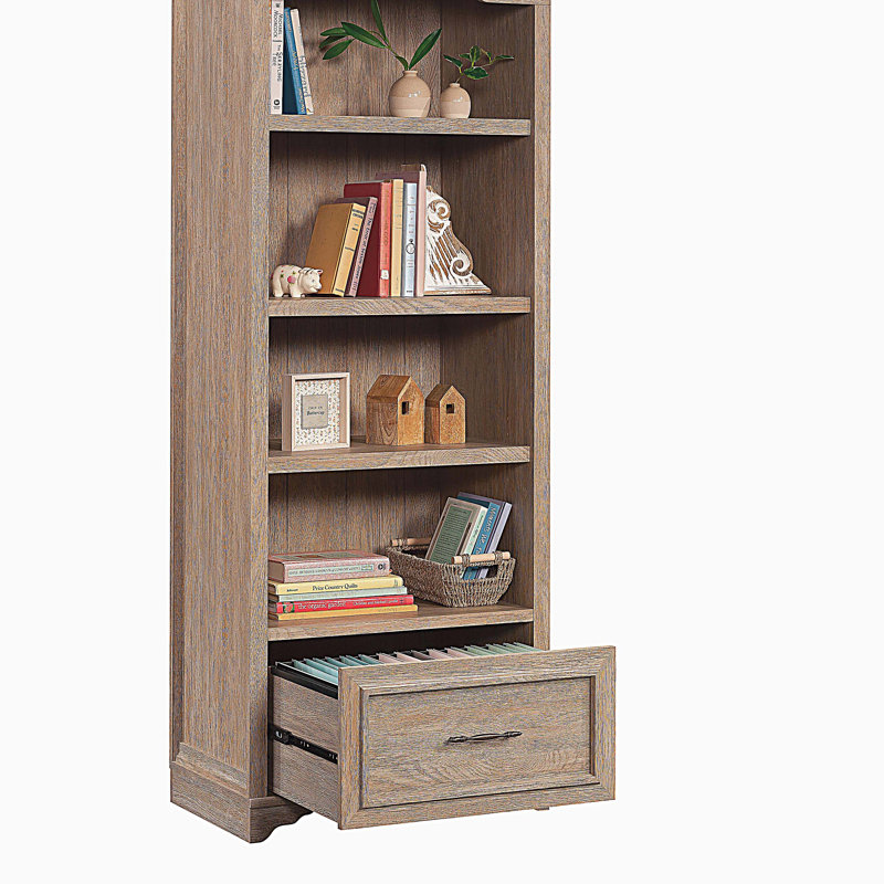 Bibliothèque avec tiroir, finition brune