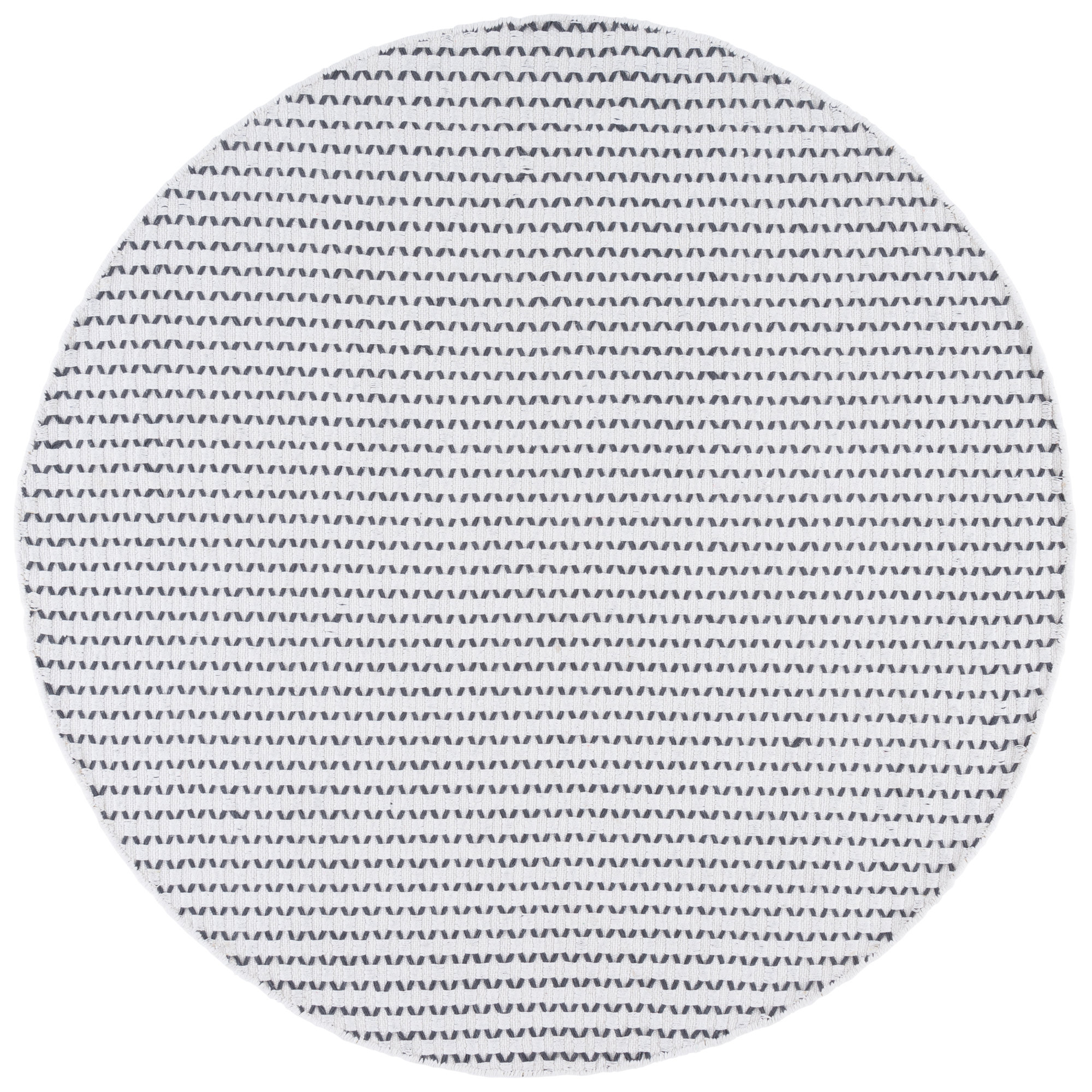 Cape Cod 451 Hand Woven Cotton Pile Chevron / Zig Zag Rug, Round 6'