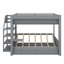 Lit superposé double avec structure transformable, marches de rangement, table de chevet et tiroirs triples