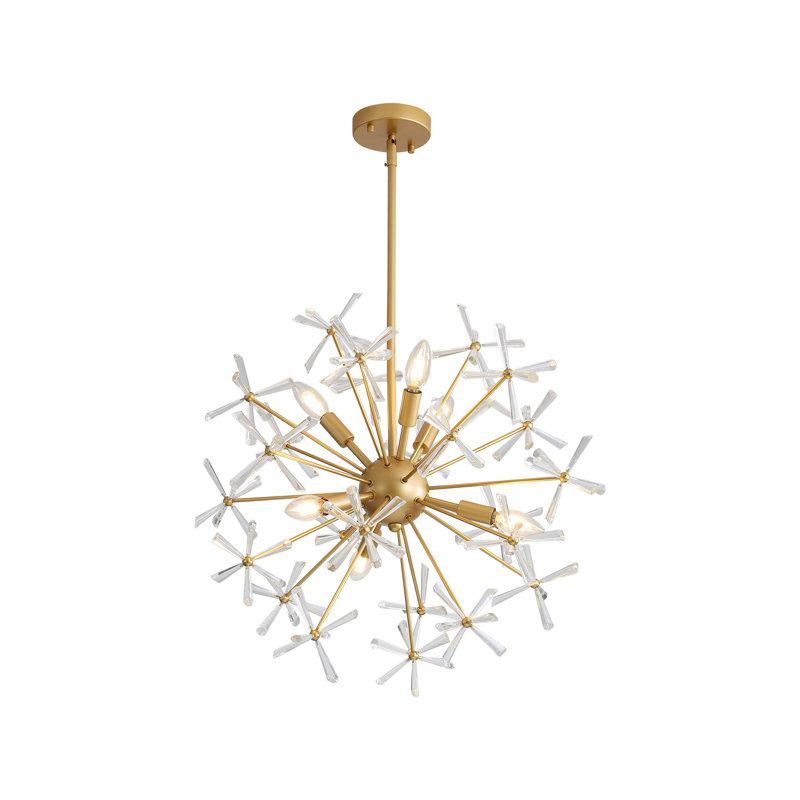 Lustre 6 lumières Dandelion en or mat