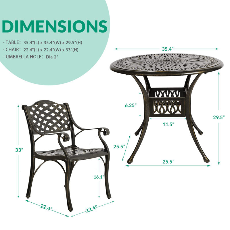 4 - Person Patio Dining Set with Round Table