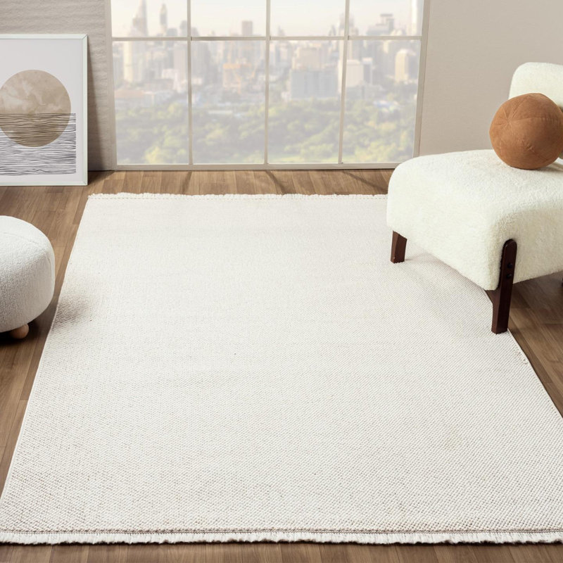 Textured Fringed Area Rug, Rectangle 8' x 10'