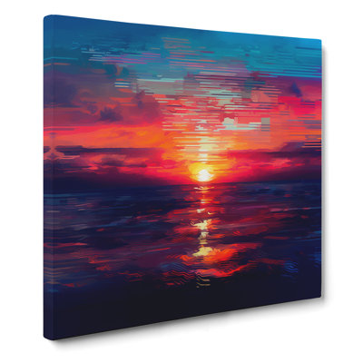 Sunrise Glitch Art - Wrapped Canvas