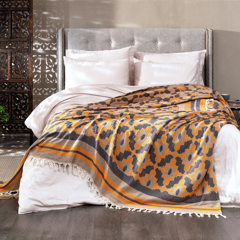Marylou Throw Blanket, Orange, W270 x L245cm