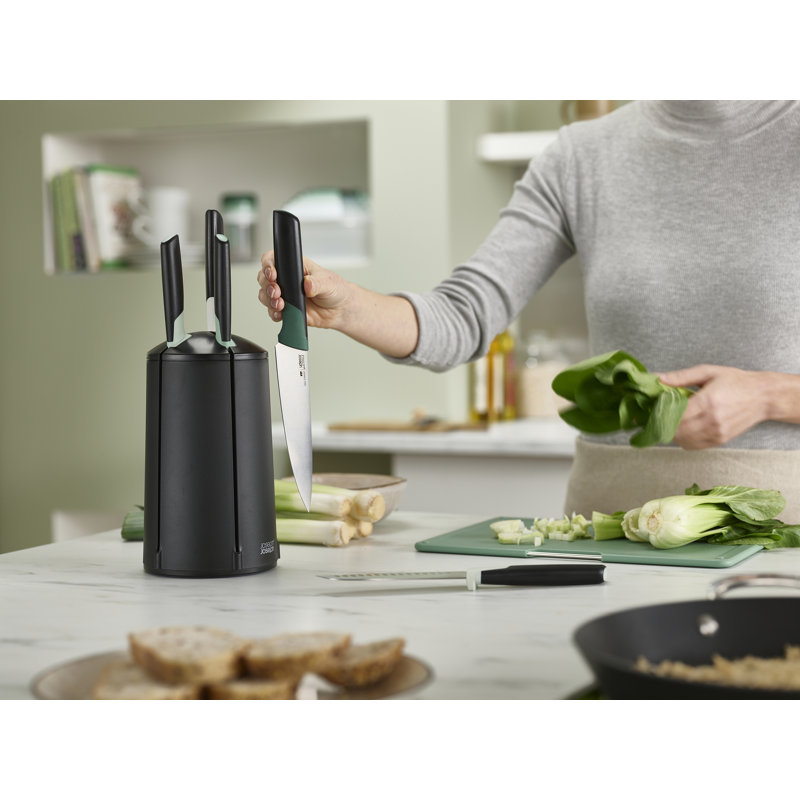 Joseph Joseph Elevate 5-Piece Knife Set with Carousel, Green