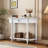 Narrow Console Table With Curved Corner And Top Drawer And Open Shelf-2049922932-2049922922