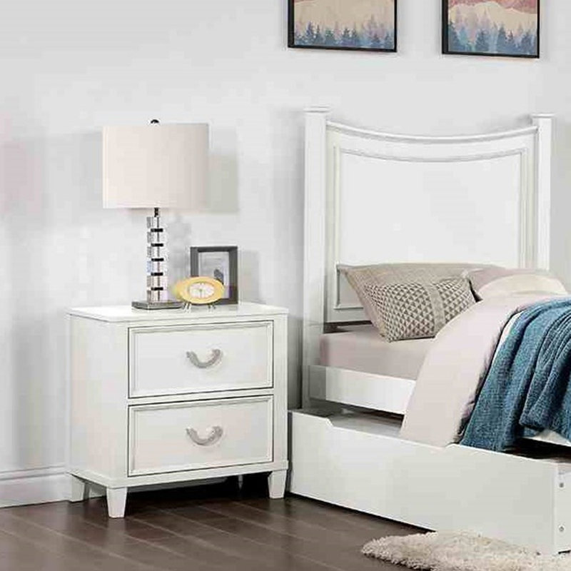 Transitional White Nightstand