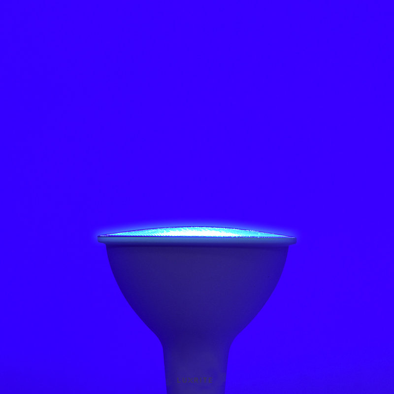 8 watts (45 watts équivalents), DEL PAR38, ampoule à DEL colorée, culot moyen E26 (standard), Bleu, 2