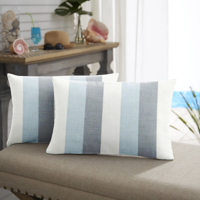 New Sunbrella 2023 Striped Sunbrella® Indoor/Outdoor Reversible Throw Pillow