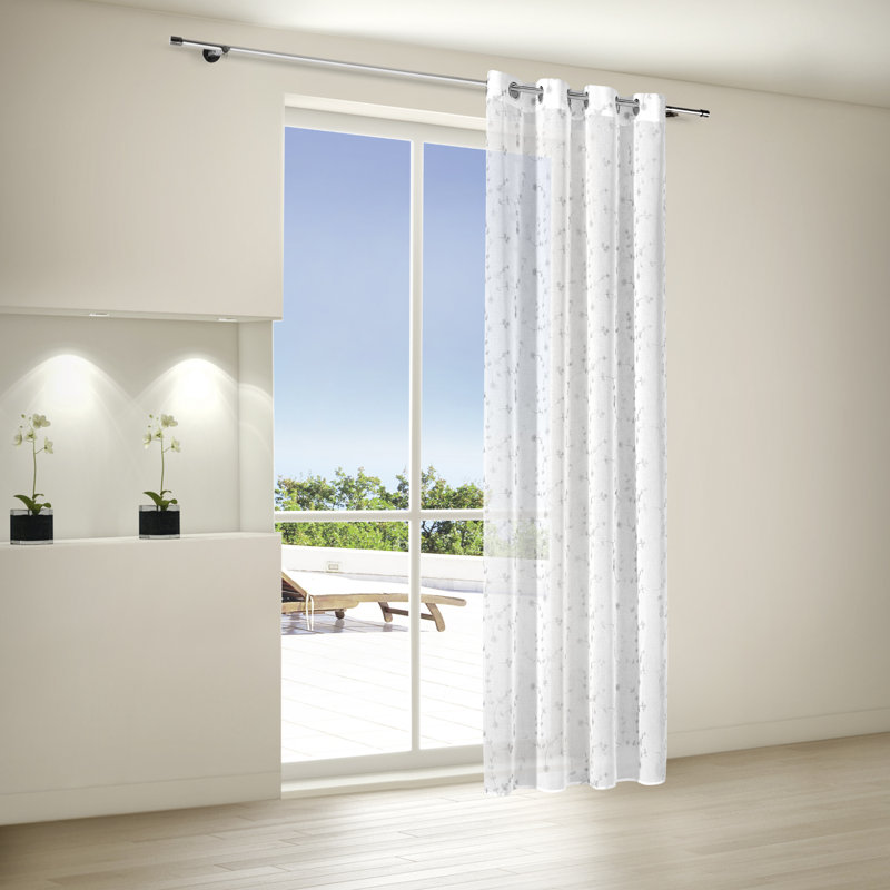 Enger Sheer Curtain Single Panel, Grey