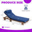 Chaise longue d'extérieur réglable en bois d'acacia avec plateau latéral et coussin de 4,7 po-359636057