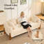 Canapé Cloud en bouclette de style moderne du milieu du siècle, 203 cm (80 po), canapé 3 places rembourré à assise profonde, coussins assortis, pour chambre, bureau, appartement, blanc-136165875-136165879