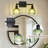2-light Green Glass Vanity Light, Vintage Bathroom Wall Sconce With Black Metal Frame-2101483215-2101483217
