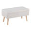 Banc de rangement contemporain en bois naturel et tissu beige