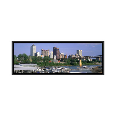 Mud Island Marina Skyline Memphis TN by Panoramic Images - Wrapped Canvas Panoramic Gallery-Wrapped Canvas Giclée