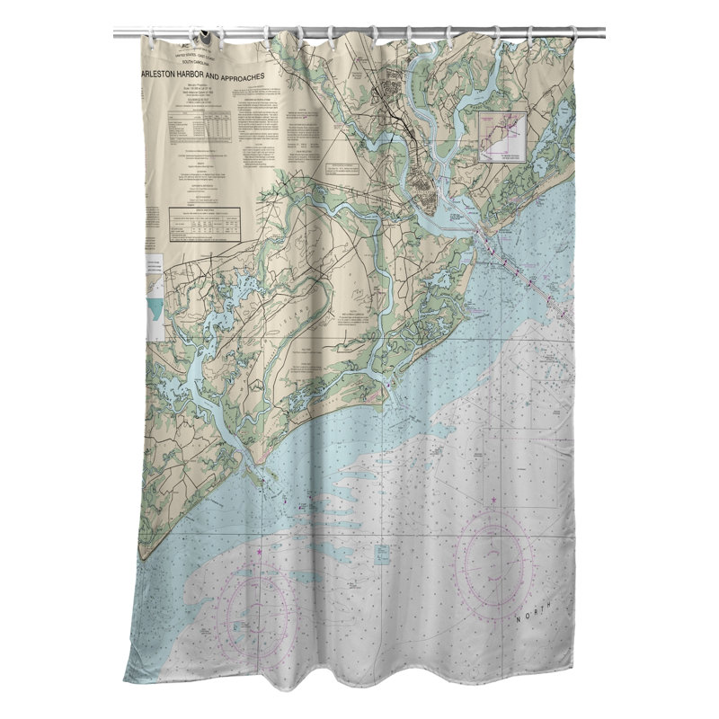 Rideau de douche simple Charleston Harbor and Appraches, SC
