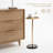 Adjustable Height Marble and Metal Side Table with Gold Finish and Tray Top for Versatile Living Room, Bedroom, or Office Use