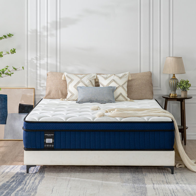 Matelas hybride en mousse à mémoire de forme moyenne 12 po Berlanga, Très grand lit