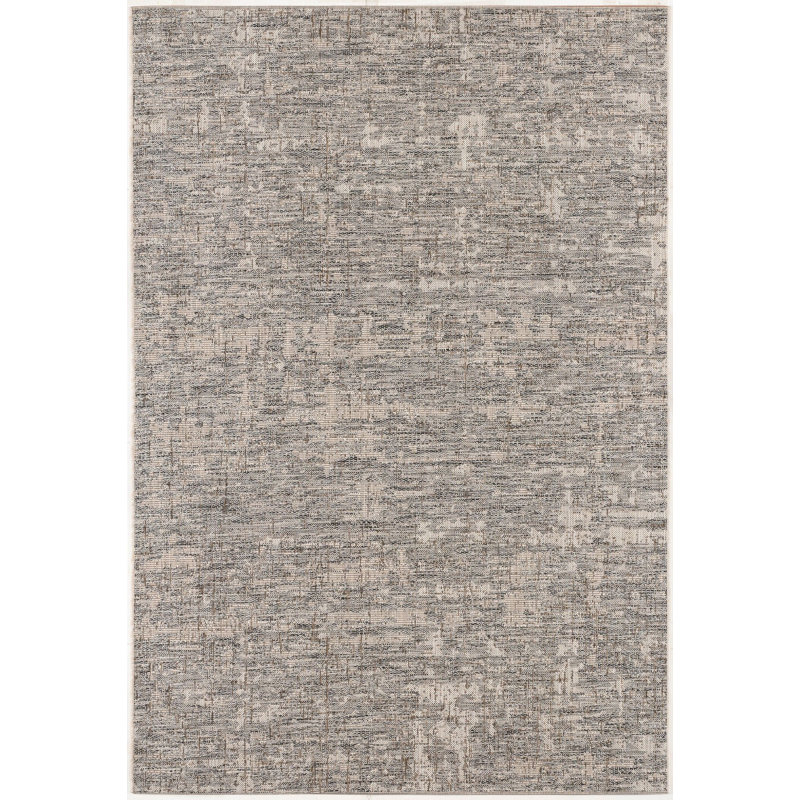 Tapis gris abstrait intérieur / extérieur, Rectangle 3 pi x 5 pi